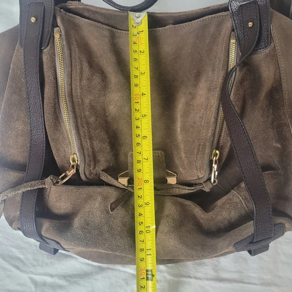 Kooba Jonnie Brown Suede Leather Handbag Purse - Picture 7 of 7